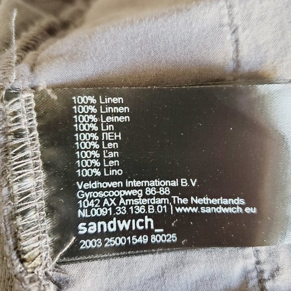 ANTHRO SANDWICH 100% Linen Grey Open Front Jacket - Picture 6 of 8